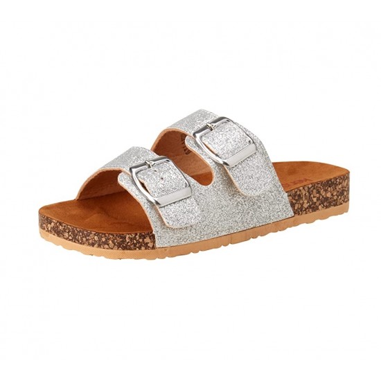 Glitter buckle hot sale slide sandals